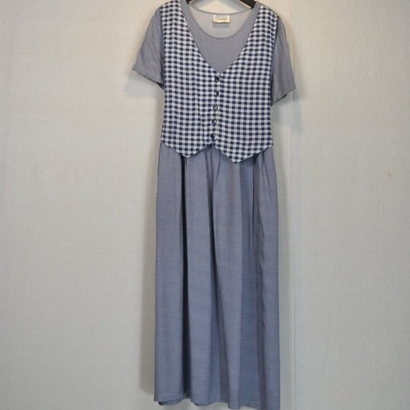 SMW Dresses & Skirts - Vintage 90s SMW Style My Way Women's  Midi Dress built on vest